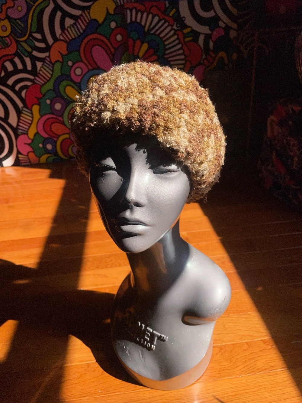 🧶 Handmade Crochet Headband – Tan and Browns